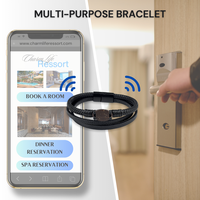 Bracelet NFC chaîne en cuir de coquille de noix de coco boucle magnétique sans personnalisation d'application cadeau NFC LF/HF 213 contrôle d'accès RFID