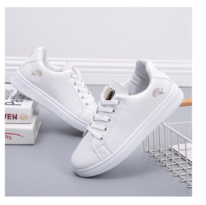 Xuanhui Fashion Baskets basses pour <span class=keywords><strong>femme</strong></span>, blanches, décontractées, pour le sport et le skateboard en extérieur - Product Image 5