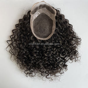 Capelli lunghi naturali neri 1 b20 % Gery 100% capelli umani pizzo Forntal con Base PU protesica parrucchino personalizzato parrucchino per gli uomini - Product Image 2