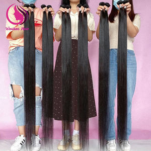 Vente en gros de paquets de cheveux indiens bruts, tissage de paquets de cheveux vierges alignés sur les cuticules, extension de cheveux humains doublement étirée bon marché - Product Image 1