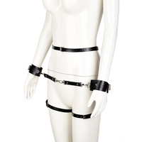 Ensemble de bondage gothique OEM-Ceinture en Y en cuir réglable pour femme avec menottes détachables, accessoires de lingerie Clubwear