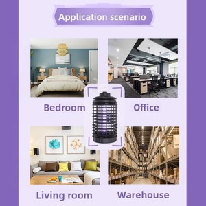 Piège à moustiques LED à lumière violette avec choc électrique haute tension, indice de protection IP33, 110V, pour usage intérieur dans les supermarchés et les hôtels - Product Image 4
