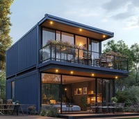 Diseño de Villa de Hotel de Lujo Moderno, Casa Contenedor Prefabricada de 2 Pisos, Vivienda Pequeña