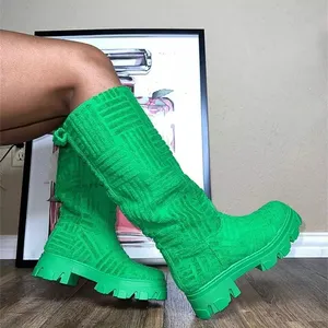 Sepatu bot hak tinggi wanita, sepatu bot ramping seksi di atas lutut, sepatu musim dingin ukuran Plus untuk wanita 2022