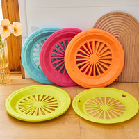 Panier de drainage rond en plastique, 1 pièce, pour pique-nique en plein air, barbecue, plateau de service alimentaire, panier de rangement polyvalent