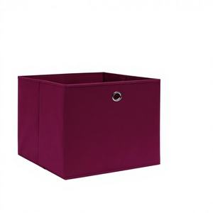 Set of 4 <b>Red</b> Non-Woven Fabric Decorative Storage <b>Boxes</b> - Product Image 1