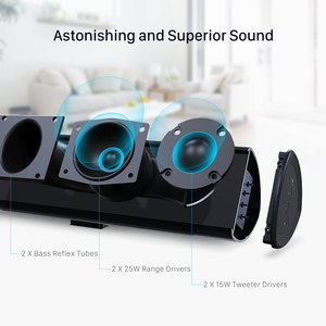 Barra de Sonido Bluetooth Ultra Delgada y Desmontable para TV, Altavoz Inalámbrico de 37 Pulgadas con Subwoofer Integrado y Entrada Óptica para TV LED - Product Image 4