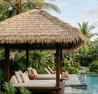 Toiles de chaume synthétique de style balinais résistantes aux UV pour hôtels tropicaux, jardins et bars de plage