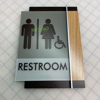 Plaque de porte en acrylique pour toilettes, toilettes, hôtel, hôtel, toilettes, hôtel, salle de bain, plaque de porte adhésive, taille personnalisée, design décoratif en plastique