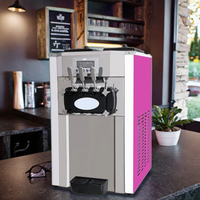 BQL198 Mini modèle de table de machine à crème glacée molle à 3 saveurs avec sirop de lait et d'eau pour un usage commercial longue durée de vie