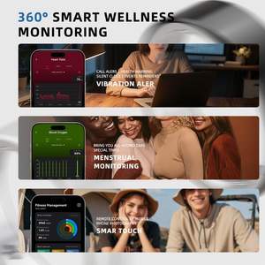 Moda ayarlanabilir IP67 paslanmaz çelik akıllı yüzük HD OLED ekran dokunmatik ekran Fitness Wellness izleme kan App kontrolü - Product Image 5