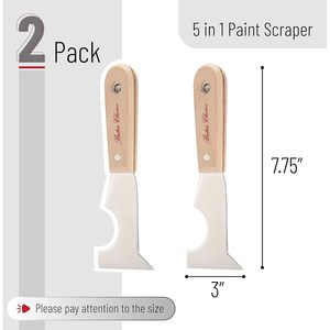 Bates Choice – grattoir à peinture 5 en 1, outil avec poignée en acier inoxydable pour le nettoyage des murs, amélioration de la maison, projets de bricolage - Product Image 2