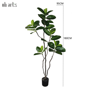 OH ARTS - Planta Artificial de Ficus de Lujo, Bonsái Moderno de Hierba con Material de Tela de Seda Metálica <span class=keywords><strong>para</strong></span> Decoración Navideña - Product Image 2