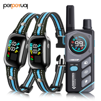 Perpetual Smart Hundetrainingshalsband mit Fernbedienung, wasserdicht, wiederaufladbar, mit Elektroschock und Vibration für Hunde