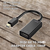 Adaptateur Mini DP vers HDTV 4K, câble convertisseur Thunderbolt 1.2 vers HDTV compatible avec les ordinateurs portables MacBook Pro/Air, Microsoft, Dell, HP