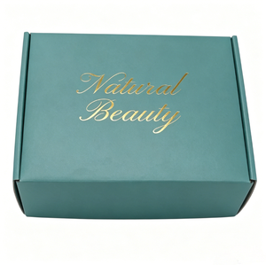 Cajas de envío rectangulares ecológicas de papel al por mayor, personalizadas con impresión en lámina dorada en el interior para embalaje de regalos de joyería y cosméticos. - Product Image 1