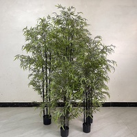 Plante artificielle de bambou doré à 7 tiges, en plastique, respectueuse de l'environnement, haute simulation, pour aménagement paysager extérieur et intérieur, décoration murale et maison