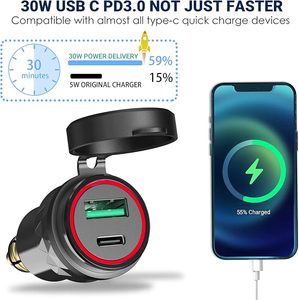 Hella 30W PD USB C Chargeur Adaptateur Prise 12V <span class=keywords><strong>Motorrad</strong></span> DIN 12-24v Tension Type Allume-cigare - Product Image 2