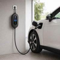 Station de recharge portable pour véhicules électriques, chargeur EF de type 2, câble enroulé, poignée avec écran, chargeur portable IP65 pour la maison, le bureau et les voyages