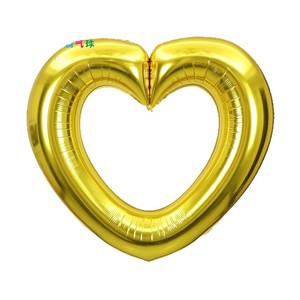 Heart Shaped Aluminum Foil <b>Balloon</b> 40 Inch Hollow Decorative Birthday <b>Party</b> <b>Balloons</b> - Product Image 1