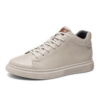 Chaussures de skate pour hommes baskets chaussures de skate mi-hautes en cuir à lacets chaussures plates rétro faites à la main épaissie polaire coton rembourré