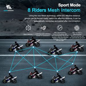 <span class=keywords><strong>EJEAS</strong></span> <span class=keywords><strong>MS8</strong></span> 8 Riders Bluetooth Mesh Casco de motocicleta Intercomunicador ABS Impermeable Accesorios de motocicleta para Moto - Product Image 5