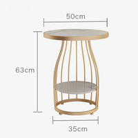 Morden Or De Luxe Petit Meuble De Café Salon En Verre Base En Métal Or Table D'appoint De Canapé Rond