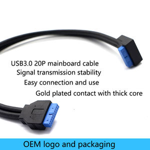 สาย USB 3.0 IDC 20PIN ตัวเมีย 90 องศา IDC 20PIN ตัวเมีย 3A ชาร์จเร็ว สายเชื่อมต่อเมนบอร์ดสำหรับคอมพิวเตอร์ สายถัก PVC - Product Image 2