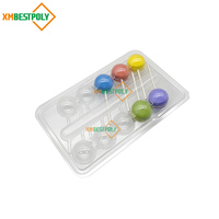 Vente en gros 10 cavités pour gâteau Pop Plastique PET Blister Plateau Sucette Bonbons Clair Affichage Emballage Conteneur Boîte