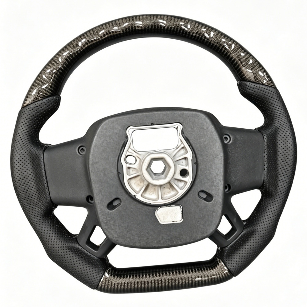 Custom Glossy Carbon Steering Wheel Frame with Trim Plate (Land Rover Fitment), photo 3