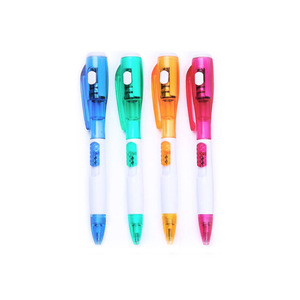 Creative Cute Novelty LED <b>Light</b>-<b>Up</b> Flashlight Blue Ballpoint Pen Multifunctional Ballpoint Pen Student Stationery - Product Image 2