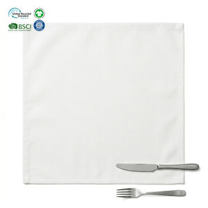 Classic White 20x20 Inch Customizable Sizes Plain Dyed Dinner Napkins Poly Cotton Fabric Commercial Grade for Hotel <b>Dining</b> Room - Product Image 1