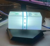 Lampe à billets à lévitation magnétique, lumière LED flottante, décoration de salle de jeux, veilleuse, affichage rotatif de billets de banque