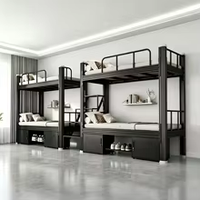 Lit superposé en métal au design moderne, cadre de lit double en fer pour dortoirs d'étudiants et auberges de jeunesse