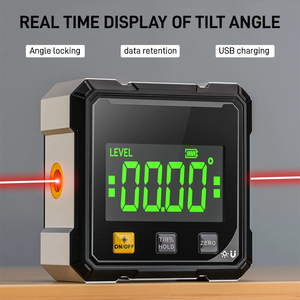 Huishoudelijke dubbelzijdige laser-<span class=keywords><strong>inclinometer</strong></span> Multifunctionele vierzijdige magnetische absorptie Hoekniveau Kleine hellingmeetinstrumenten - Product Image 6