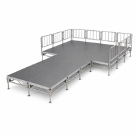 Plateforme de scène portable en alliage d'aluminium 4x4 et 4x8 pieds avec surface imperméable, certifiée TUV CE, options noir/rouge