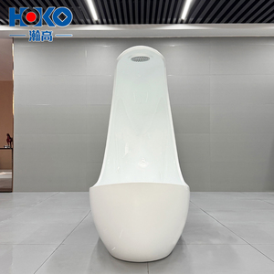 HOKO роскошная белая лунообразная акриловая отдельно стоящая ванночка, Современная сушилка, легко очищенная поверхность для замачивания вилл, в комплекте - Product Image 6