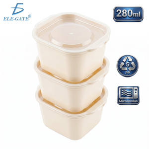 Ele-Gate Plastic <b>Containers</b> 280ml PP5 Microwave Safe Food <b>Storage</b> Set of 3 - Product Image 3