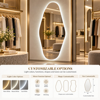 Miroir LED rétroéclairé pleine longueur, irrégulier, pour cabine d'essayage de magasin de vêtements, boutique