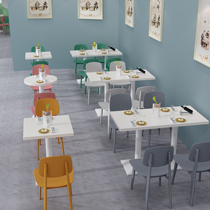 Conjunto de Muebles para Restaurante de Doble Cara, Color Verde, para Uso Comercial, Sofá, Mesa y Sillas para Restaurante de Comida Rápida - Product Image 4