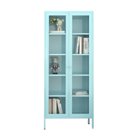 Ultipurpose-armario de casa de estilo simple, estantería de doble puerta de acero de gran capacidad, almacenamiento de artículos