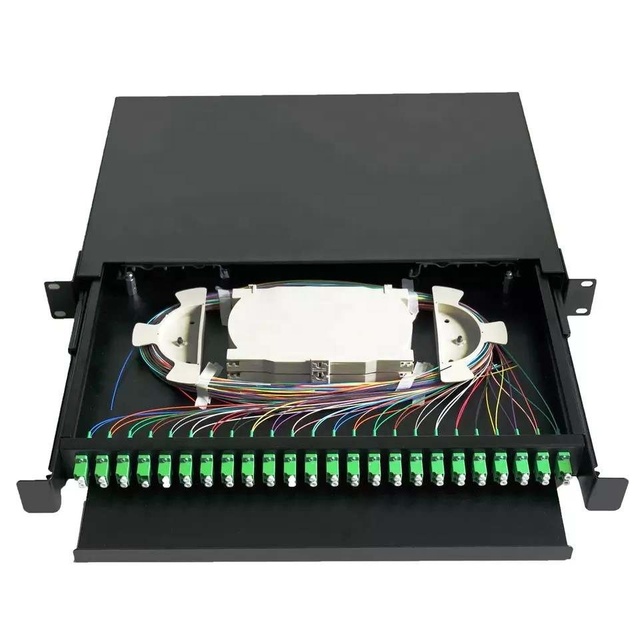 19 Inch Rack Mount FTTH Fiber Patch Panel 12/24/48/72/96 Port Cold-Rolling Steel Optical Distribution Frame