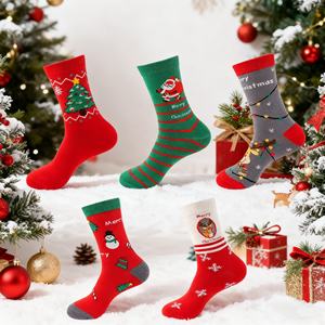 Calze in cotone 100% personalizzate con Logo Jacquard calze Unisex trattengono calore traspirante da donna per regalo di natale lavorato a maglia - Product Image 1