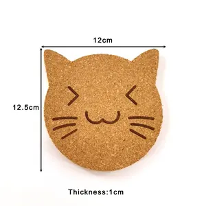 Cute Kittens Cork Cat Cup Coasters For Drinks Absorbent Cat Shape Cute Animal Cork Coasters Hungable Custom Coasters