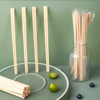Baguettes en bambou jetables écologiques de 21 cm et 24 cm, emballage en film transparent avec logo personnalisé pour restaurant