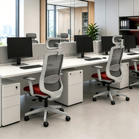 Chaise de bureau ergonomique pivotante pour cadre dirigeant, rembourrée, avec support lombaire en maille et repose-pieds