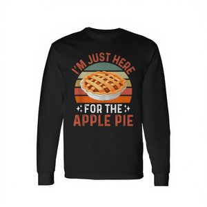 Estoy aquí solo por el pastel de manzana, camiseta de manga larga, camiseta del Festival del Pastel de Manzana - Product Image 2