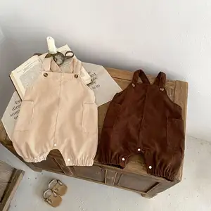 Engepapa Unisex Baby Corduroy Overalls Pasgeboren Baby Winter 100% Katoen Warme Bodysuit Kids Jongens Meisjes Grondkleurige Jarretel