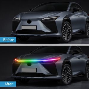 Luci LED Automotive esterno <span class=keywords><strong>RGB</strong></span> multi-colore LED flessibile cappuccio striscia di luce impermeabile 12V cofano motore <span class=keywords><strong>fari</strong></span> decorativi - Product Image 2