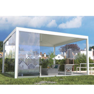 Popüler lüks dış mekan mobilyası ayarlanabilir çatı Gazebo Gazebo bahçe alüminyum Metal elektrikli Louvered kemerler bours Pergolas - Product Image 5